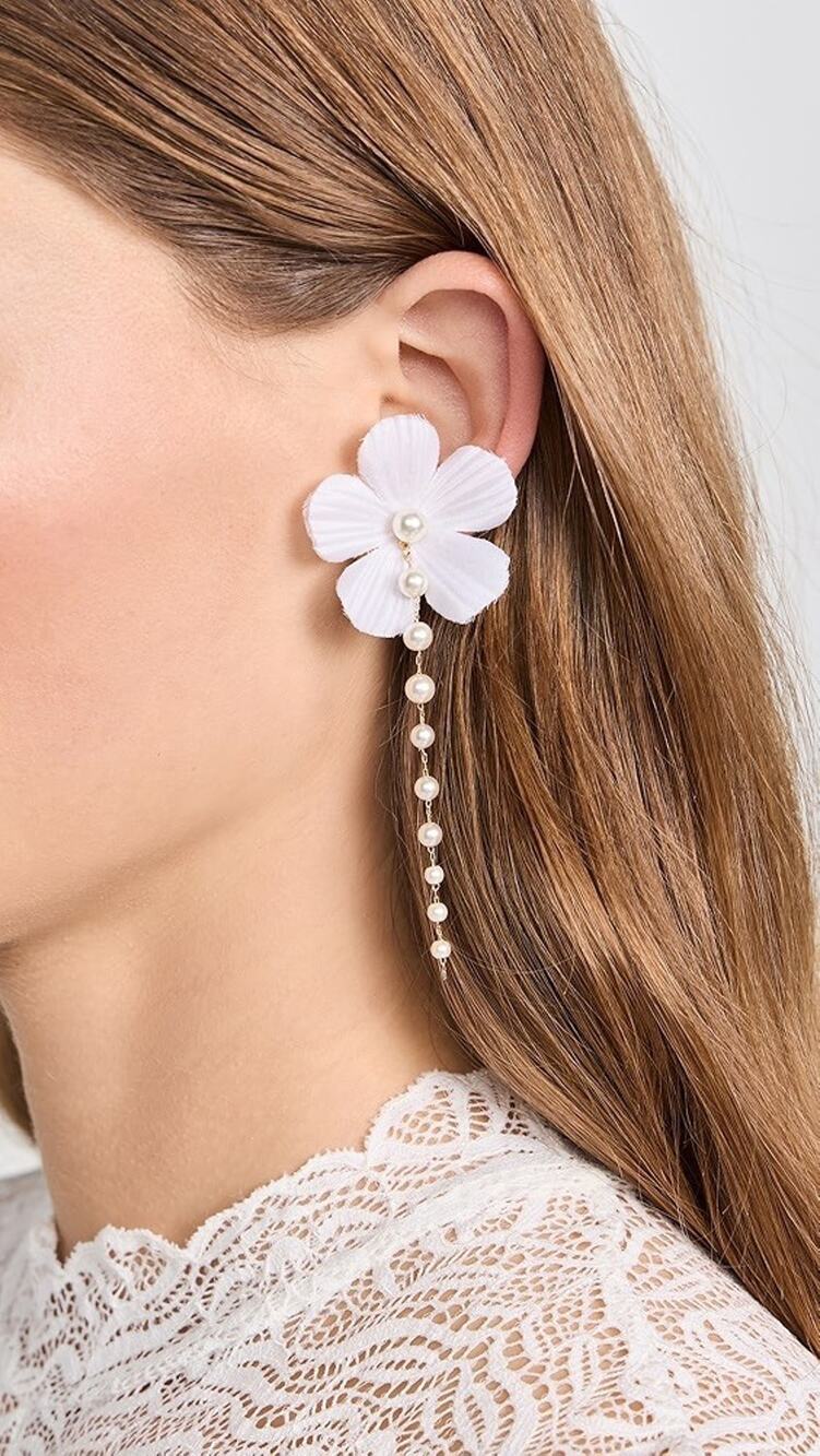 Shashi Liaigre Earrings White New White Flower